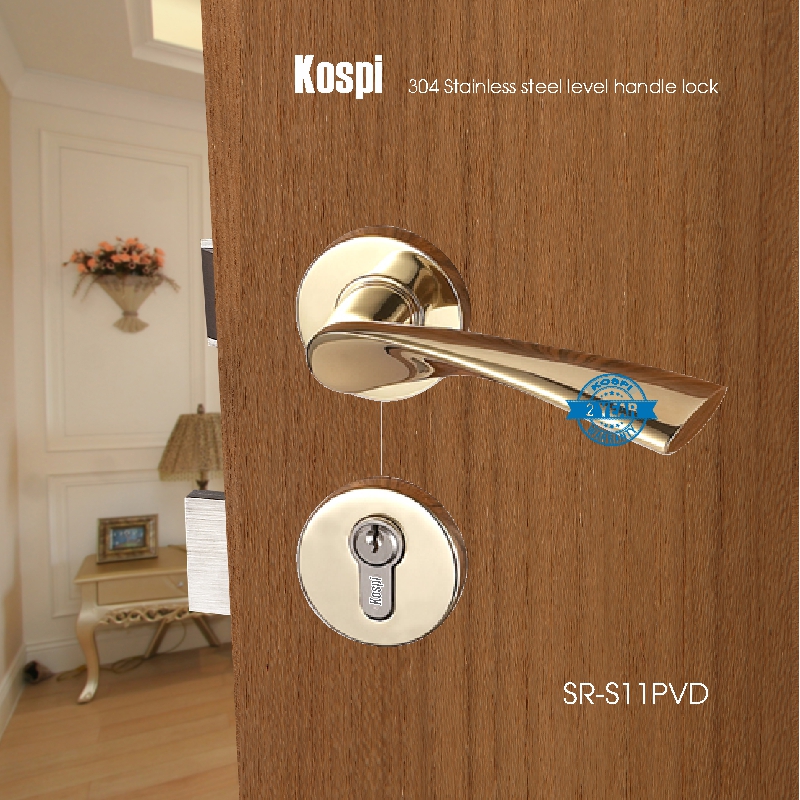 Khóa cửa tay gạt EURO style hiệu Kospi SR-S11 GOLD 