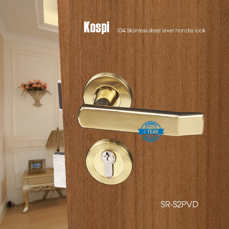 Khóa cửa tay gạt EURO style hiệu Kospi SR-S2 GOLD 